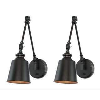 TUXEDO PARK LIGHTING 5.75 in. W x 17 in. H 1-Light Oil Rubbed Bronze Wall Sconce with Adjustable ... | The Home Depot