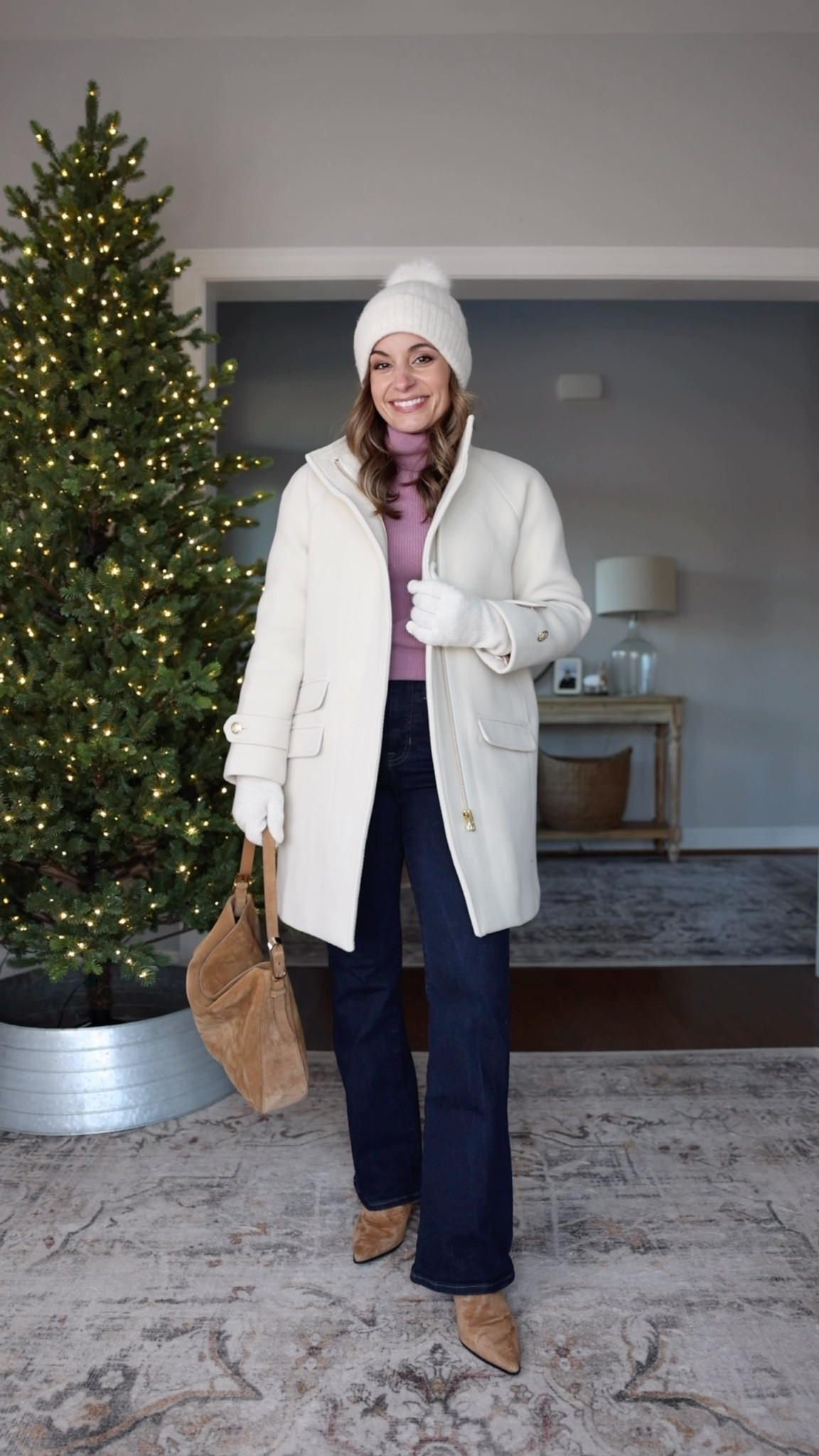 Holiday gifting ideas from @jcrew based on a few of my favorite things! 

Cashmere Sweater: XXS 
Toscana Coat: Petite 00 in natural 
Bootcut Jeans: Petite 24 in Resin Rinse - 10.25” rise, 29.5” inseam 
Stevie Boots: TTS
Mini Berkley Bag: in midnight foliage
Berkley Bag: in blonde espresso 
Hat and Gloves: in hthr natural 

#ad #injcrew 


#LTKPetite #LTKHoliday
