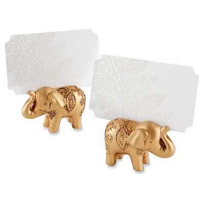 12ct Lucky Golden Elephant Place Card Holders - Gold | Target