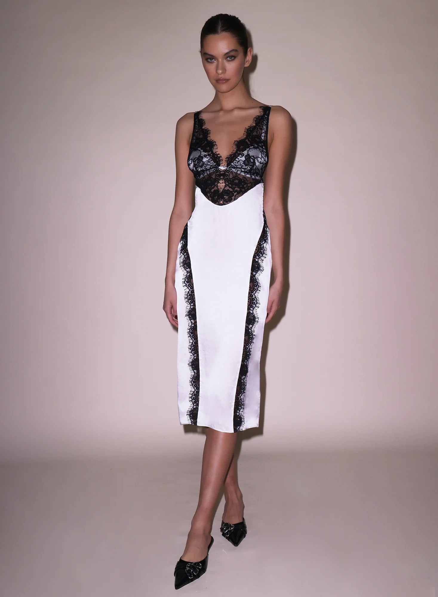 Fleur du Mal Silk & Lace V Neck Dress | Fleur du Mal
