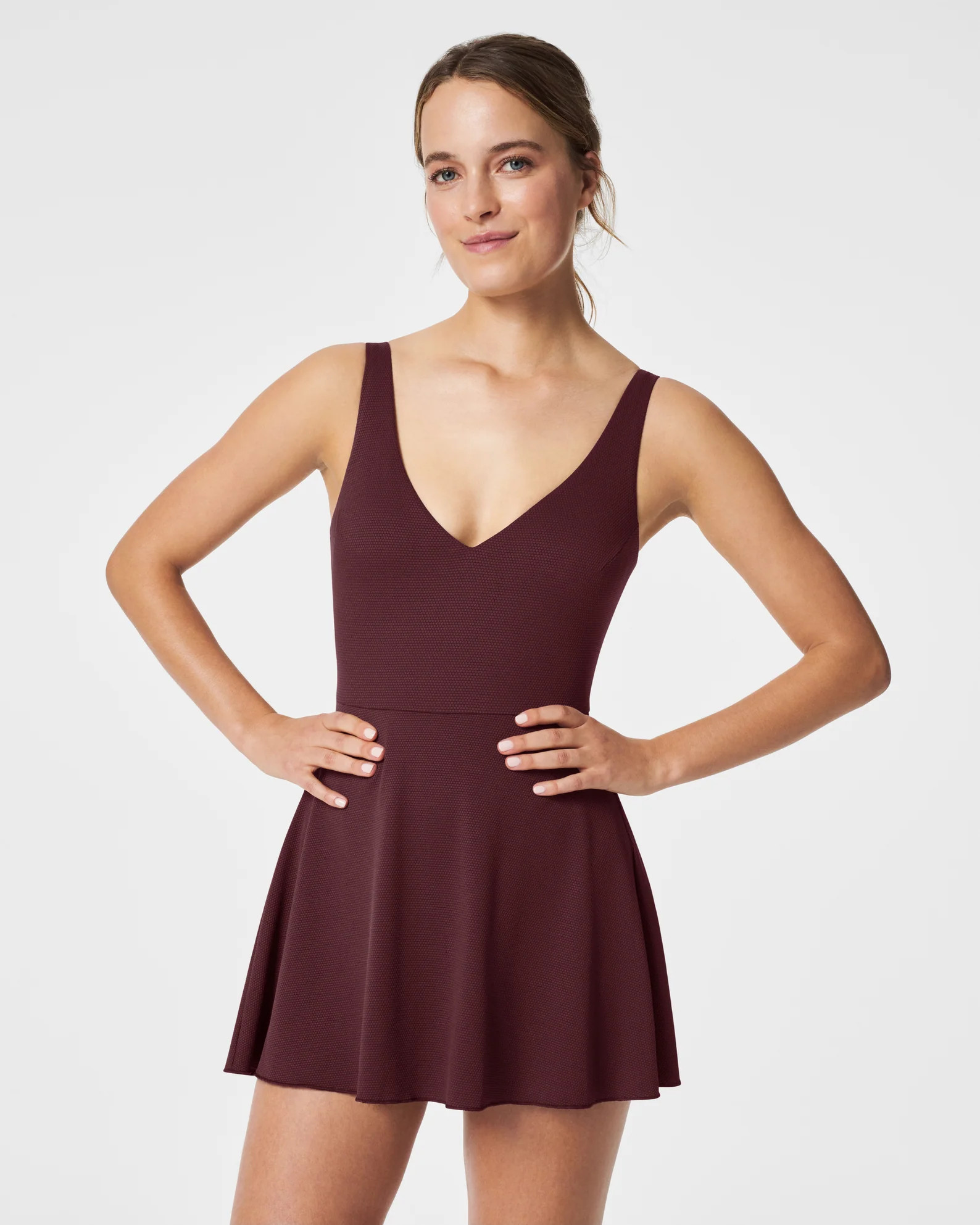 Pique Shaping Plunge Swim Dress | Spanx