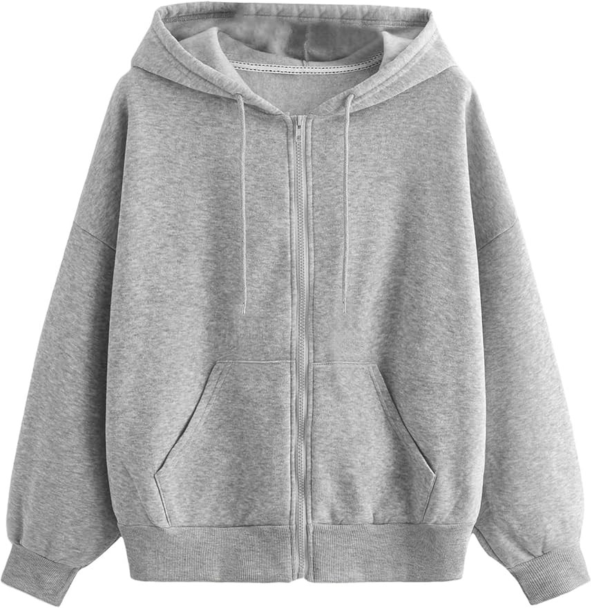 COZYEASE Women's Zip Up Hoodies Drawstring Long Sleeve Hooded Sweatshirts Basic Pullover Hoodies ... | Amazon (US)