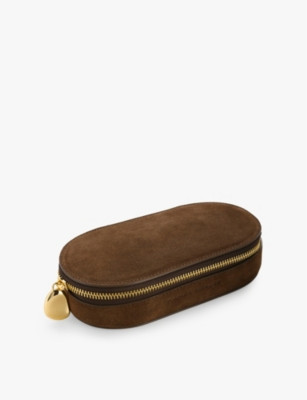 Oval suede jewellery box | Selfridges