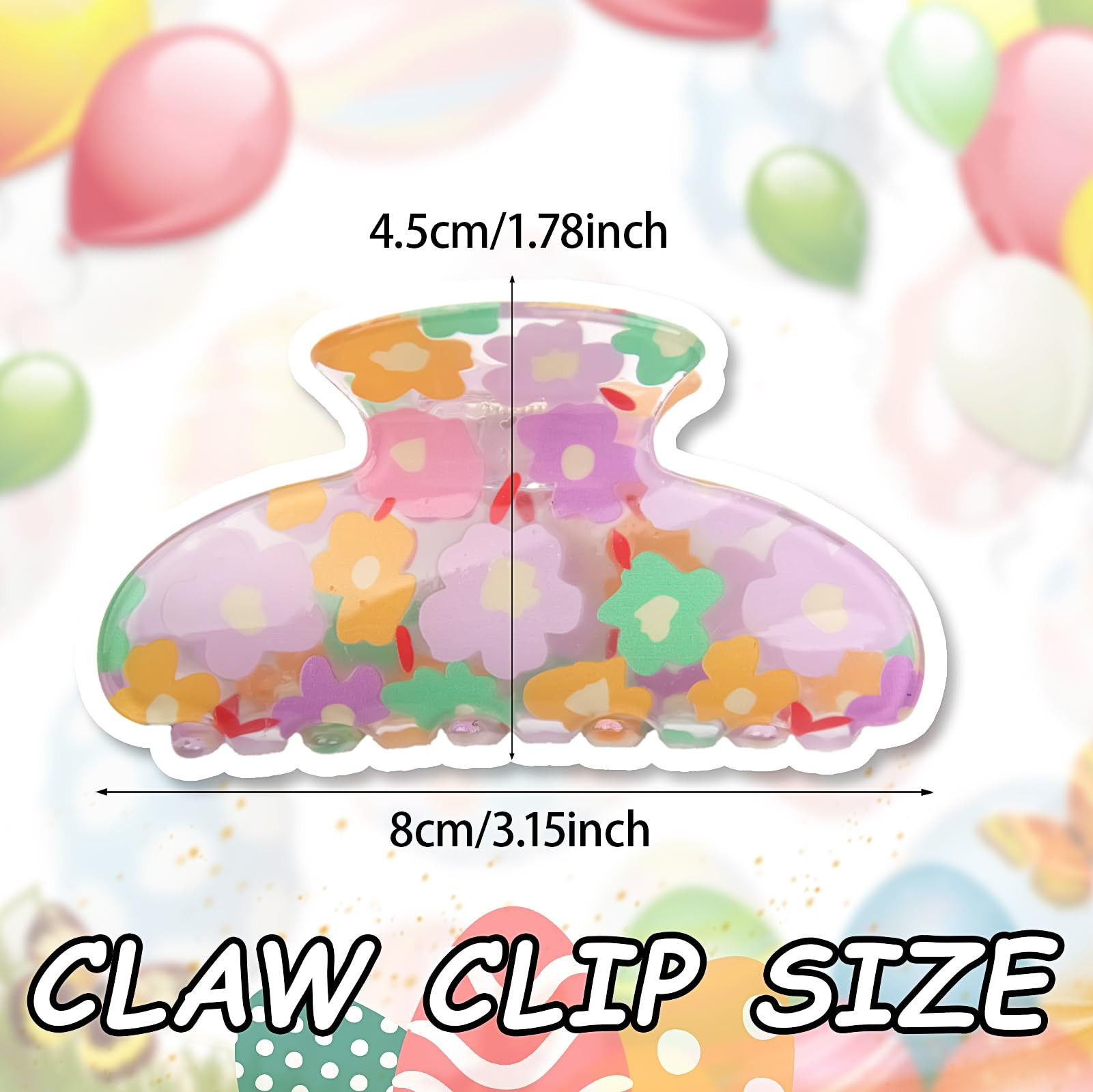 Flower Hair Claw Clips for Women Floral Pattern Hair Clips Large Acrylic Jaw Claw Strong Hold Non... | Amazon (US)