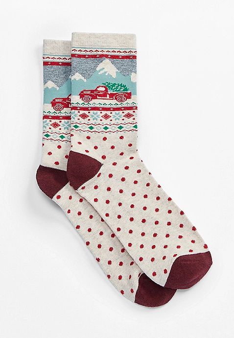 Hearth & Home Holiday Truck Crew Socks | Maurices