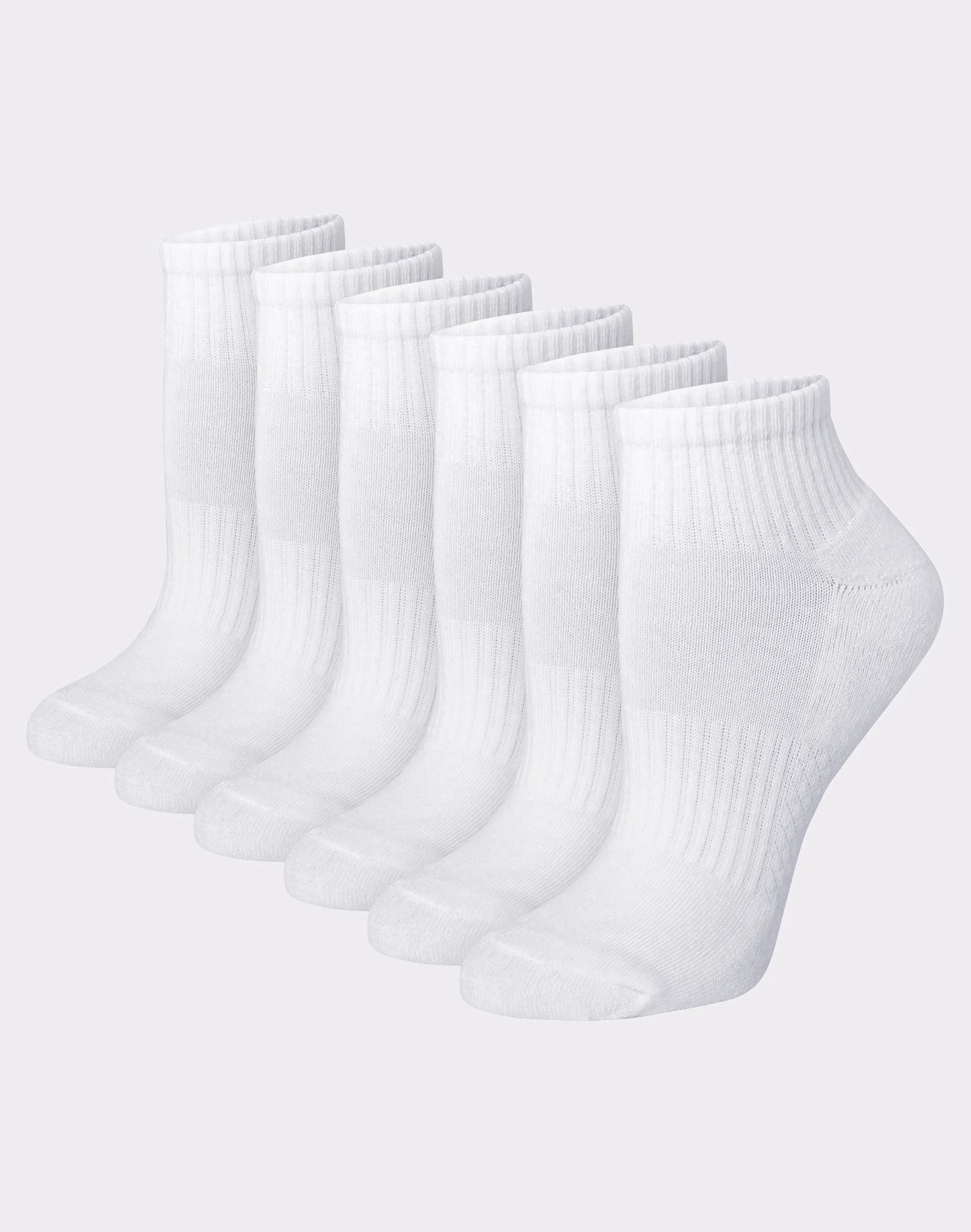 Hanes Women's Performance Ankle Socks, Cushioned, 6-Pairs White 5-9 | Hanes.com