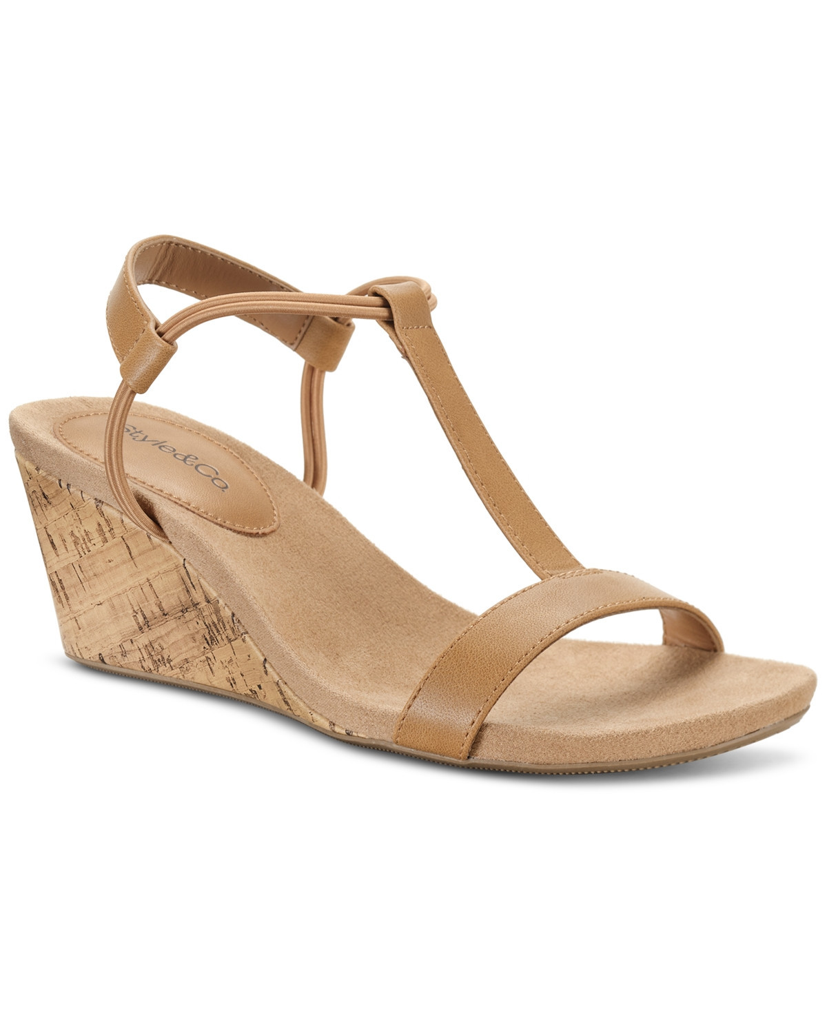 Style & Co Women's Mulan Wedge Sandals, Created for Macy's - Medium Tan Cork | Macy's