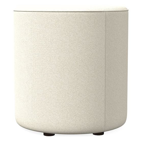 Isla Small Ottoman, Poly, Luxe Boucle, Stone White, Concealed Supports | West Elm (US)