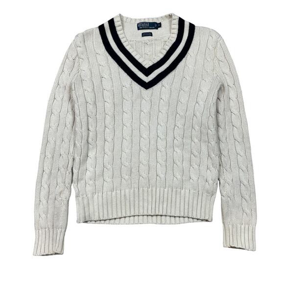 Vintage Polo Ralph Lauren Cricket Sweater Cable Knit V Neck Women's Small Preppy | Poshmark