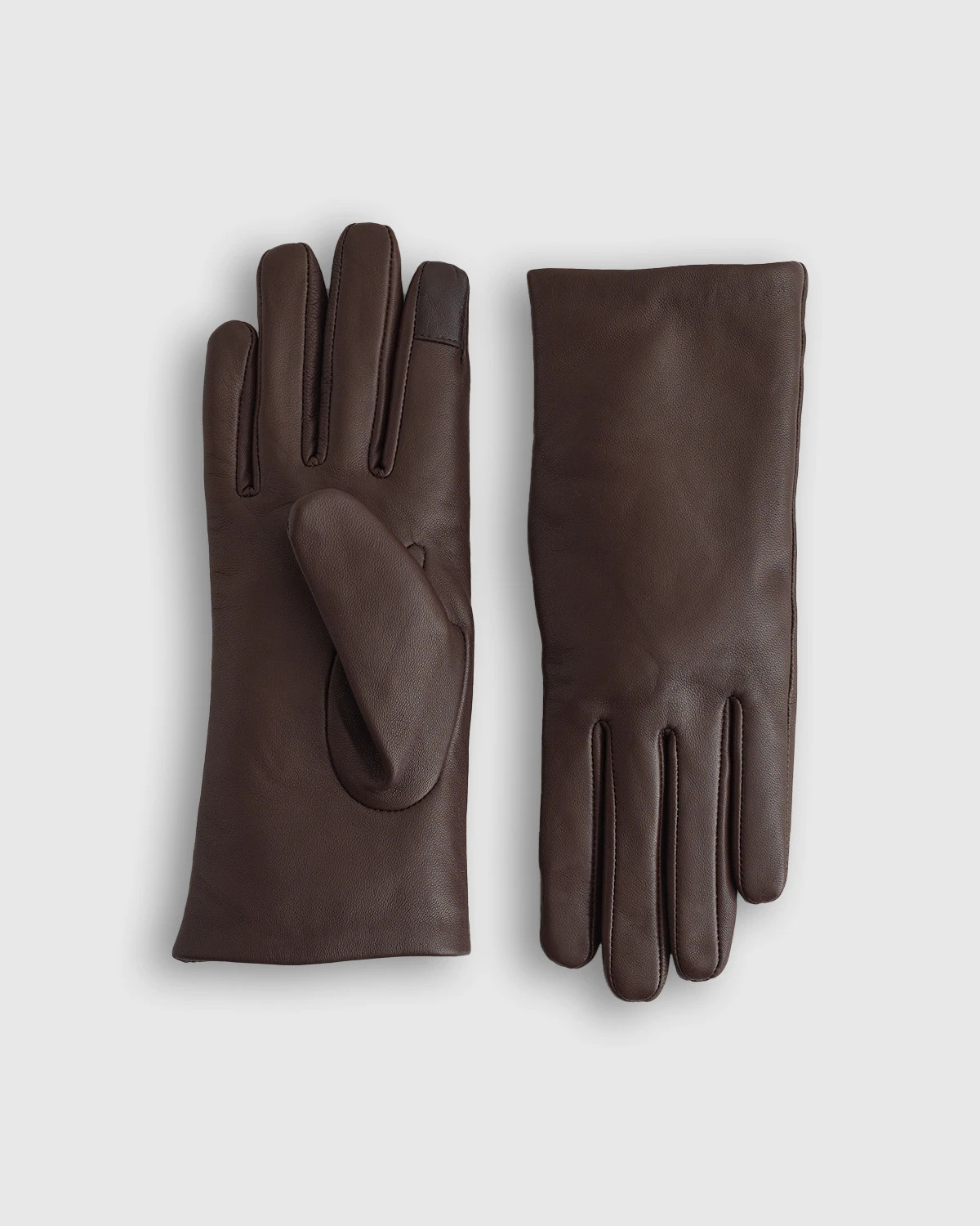 Quince | Women's Cashmere Lined Leather Gloves in Chocolate, Size Medium | Quince