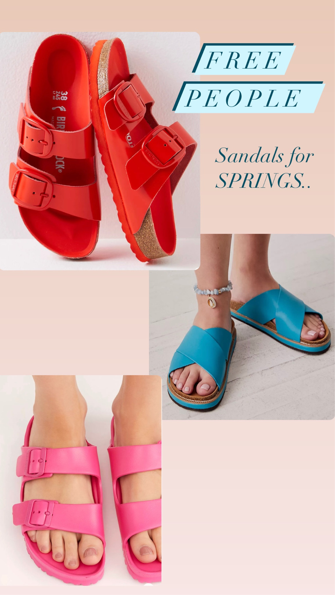 #FreePeople sandals for #HOCsprings 

#Geraniumred #HOCturquoise #HOCshockingpink 