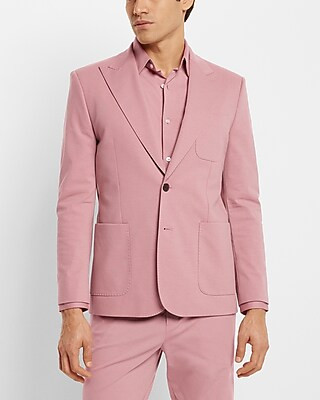 Slim Pink Ponte Knit Suit Jacket | Express