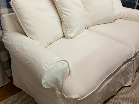 Sofa Slipcovers-natural Washed Cotton Canvas Fitted | Etsy | Etsy (US)