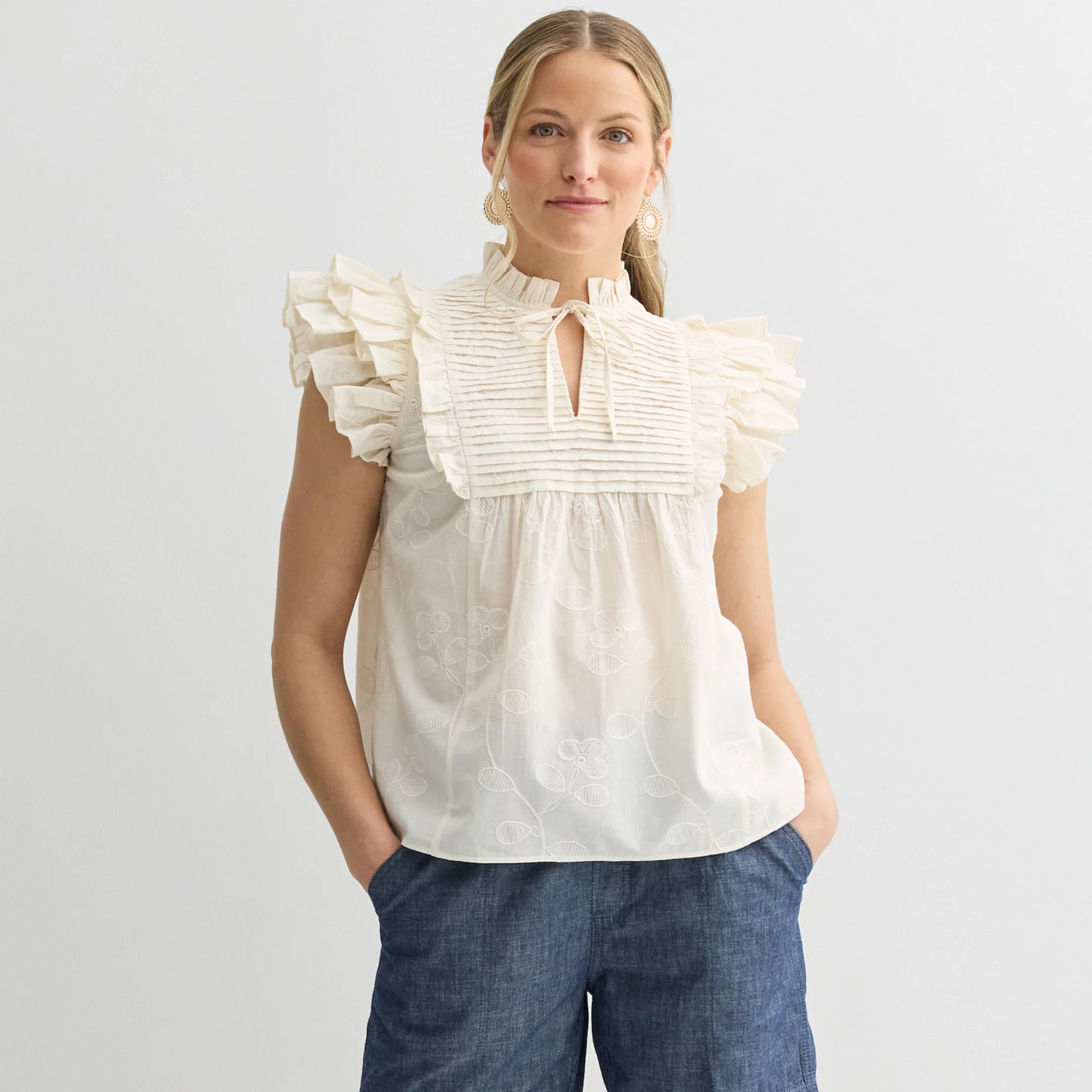 Women's Farmers Market Flounce Sleeve Blouse | Kohl's
