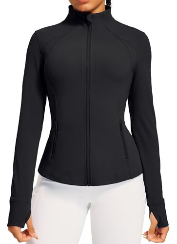 IUGA Women's Workout Jackets BBL Running Athletic Jackets Lightweight Full Zip Up Slim Fit for Women with Thumb Holes | Amazon (US)