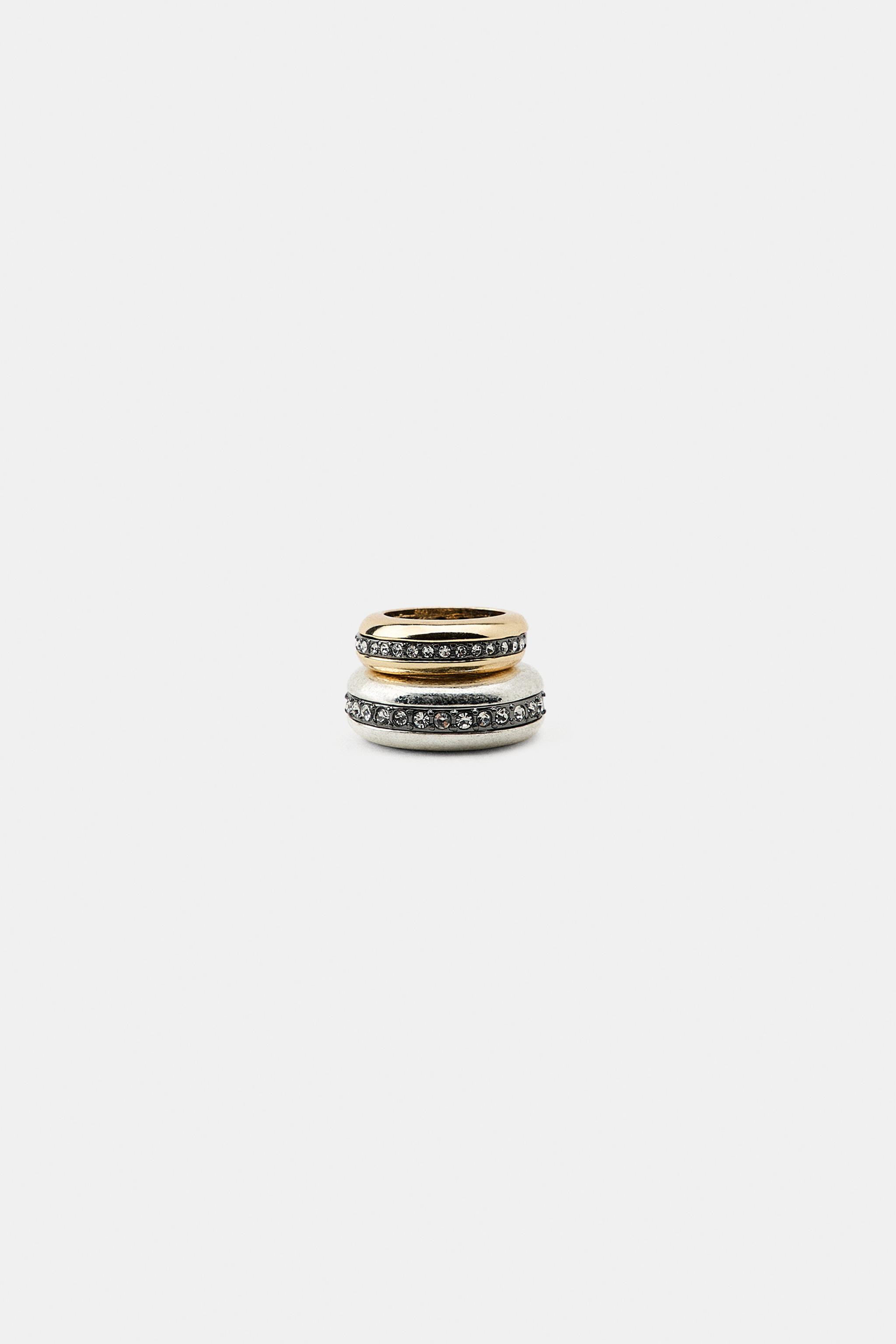 PACK OF 2 COMBINED LITTLE FINGER RINGS WITH SPARKLES | Zara UK