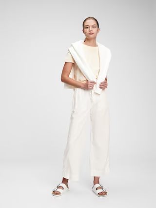 High Rise Wide-Leg Pants in Linen-Cotton with Washwell™ | Gap (CA)