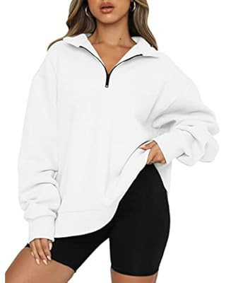 AUTOMET Women's Half Zip Oversized Sweatshirts Fleece Long Sleeve Hoodies Casual Sweaters with Po... | Amazon (US)