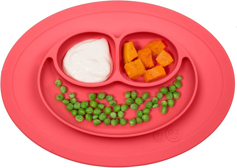 ezpz Mini Mat - 100% Silicone Suction Plate with Built-in Placemat for Infants + Toddlers - First... | Amazon (US)