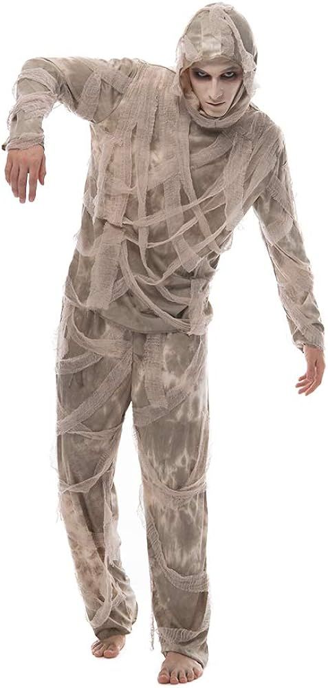 EraSpooky Halloween Mummy Costume Men Horror Fancy Dress Adult Egypt Costume | Amazon (US)