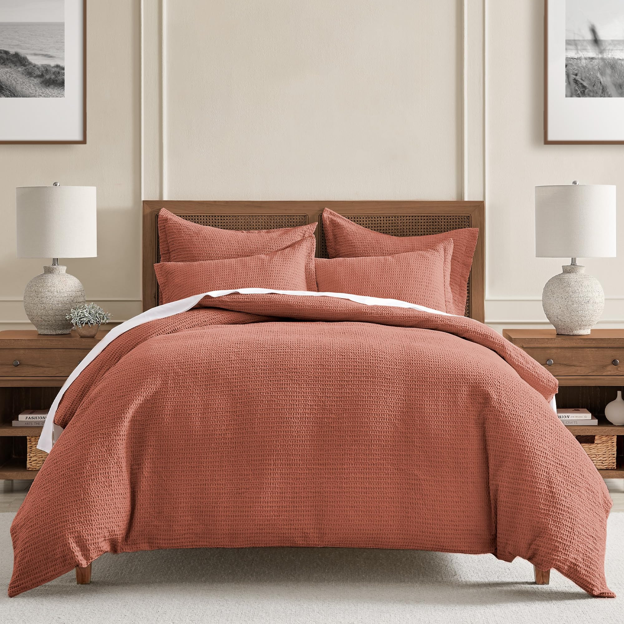 Levtex Home - Cloud Waffle Duvet Cover Set - King Duvet Cover + Two King Pillow Cases - Waffle We... | Amazon (US)