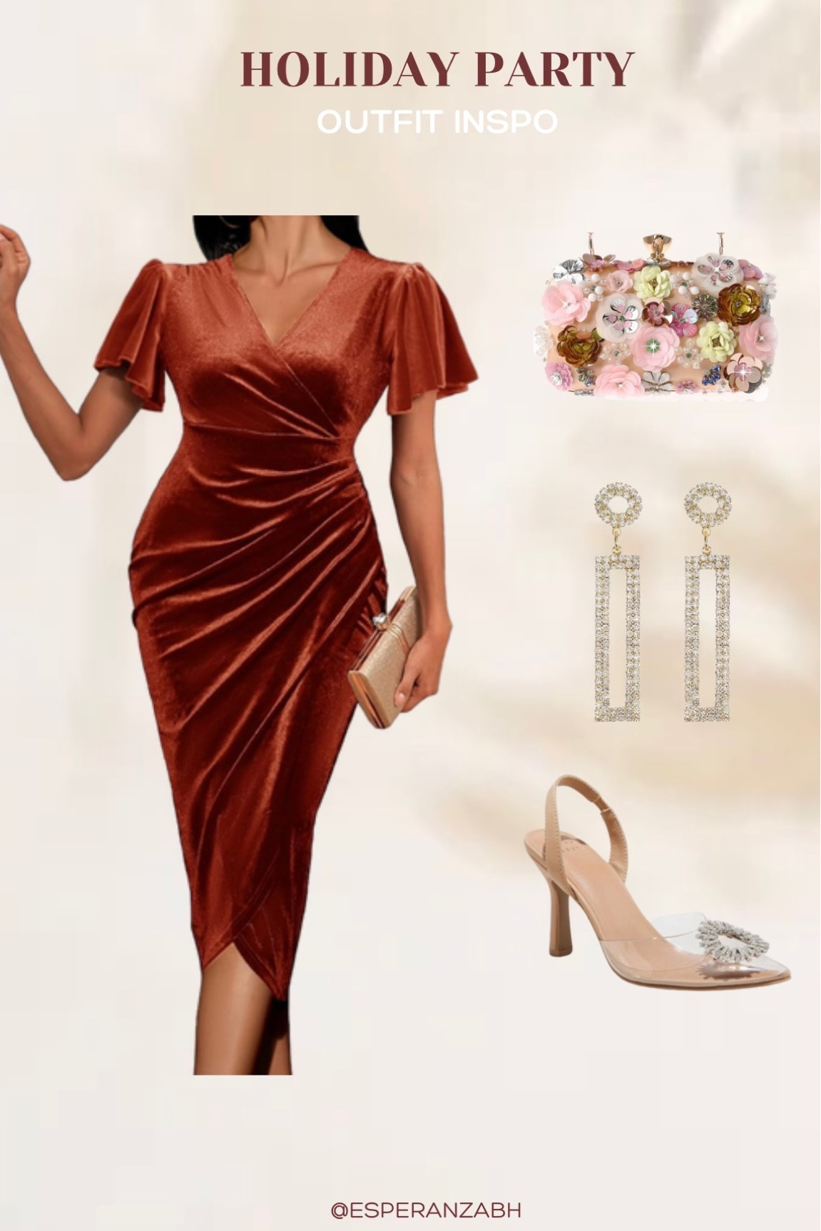 Holiday Outfit Inspo coming in hot! All items are from Amazon (other than the heels- but I’ll link similar from Amazon too!) 

I ordered this outfit for a Christmas party coming up so I’ll share a try on once it’s in! Ordered a size large 💕


Holiday Outfit
Christmas 
Christmas Party Outfit
Event Dress
Velvet Dress
Holiday Shoes
Sparkle Shoes
Holiday Purse
Event Handbag
Floral Purse

#LTKmidsize #LTKHoliday #LTKCyberWeek