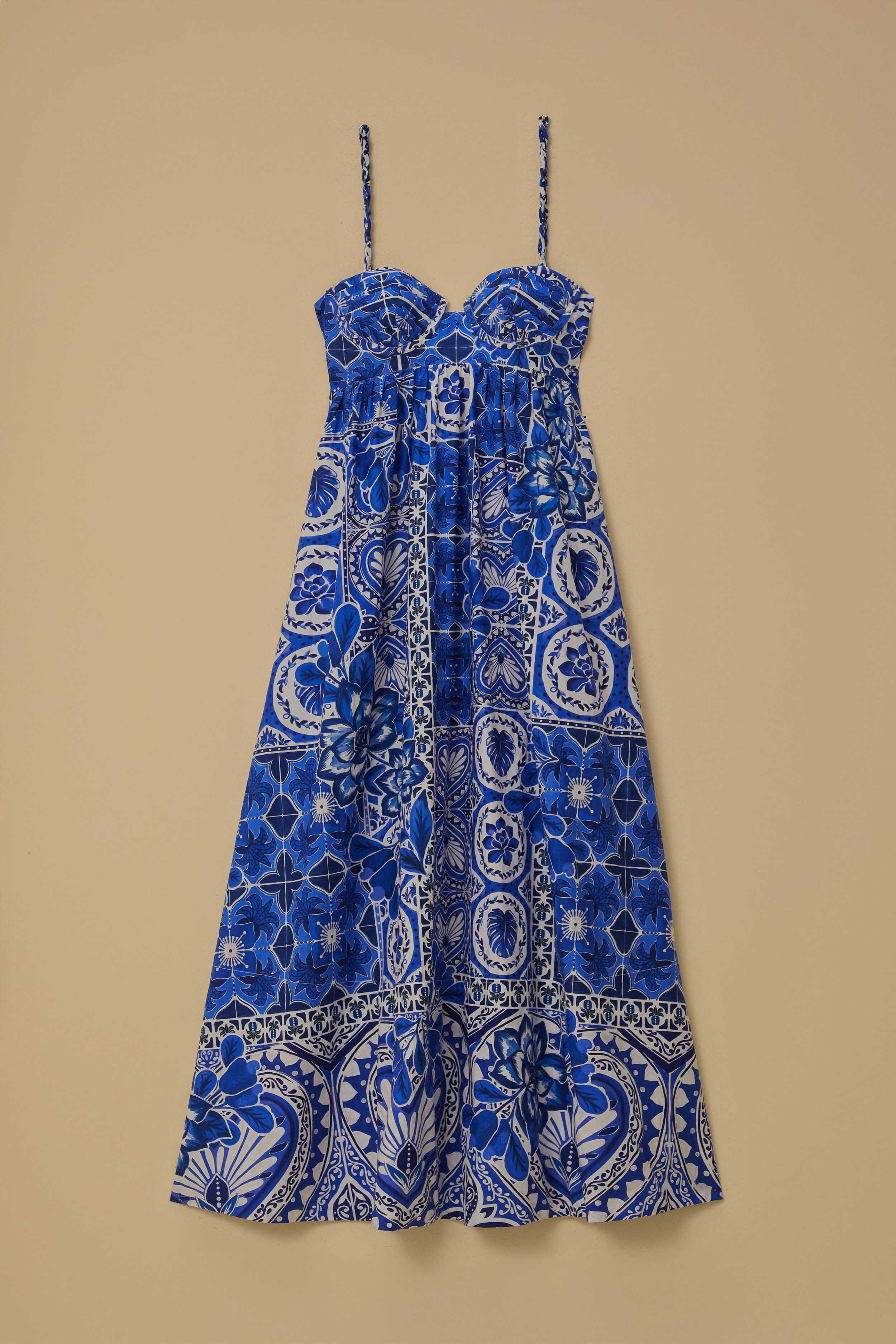 Blue Tile Dream Sleeveless Maxi Dress | FarmRio (US)