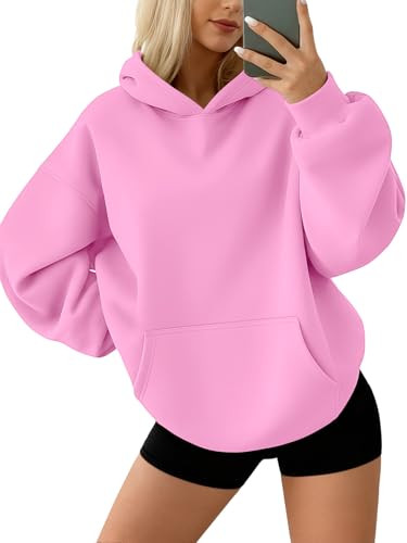 AUTOMET Hoodies for Women Oversized Sweatshirts Fall Fashion Outfits 2025 Pullover Fleece Casual Sweaters Winter Y2k Clothes Pink M | Amazon (US)