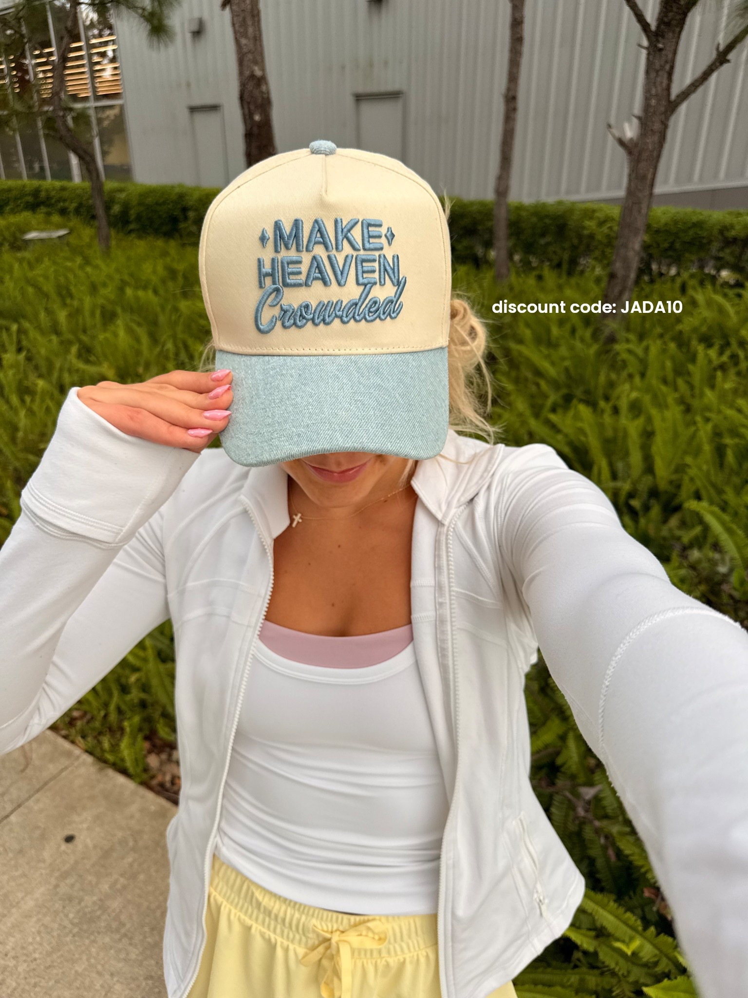 Summer trucker hat moment 🩵
How I styled my “Make Heaven Crowded” hat—perfect for beach days, errands, or throwing on after a long day in the sun

Such a fun way to add a little faith + personality to any outfit 🫶

Use my code JADA10 for $$ off & I linked it for you 🤍

#truckerhatstyle #summeroutfits #faithbasedfashion #casualstyle #beachdaylook

#LTKootd #LTKgrwm