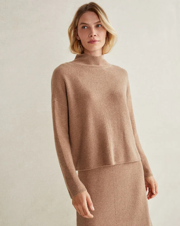 Cashmere Rib Knit Mockneck Sweater | Haven Well Within