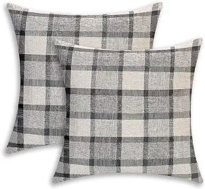 ZUYUSUT Set of 2 Farmhouse Buffalo Plaid Pillow Covers 18x18 Inch Rustic Buffalo Check Pillowcase... | Amazon (US)