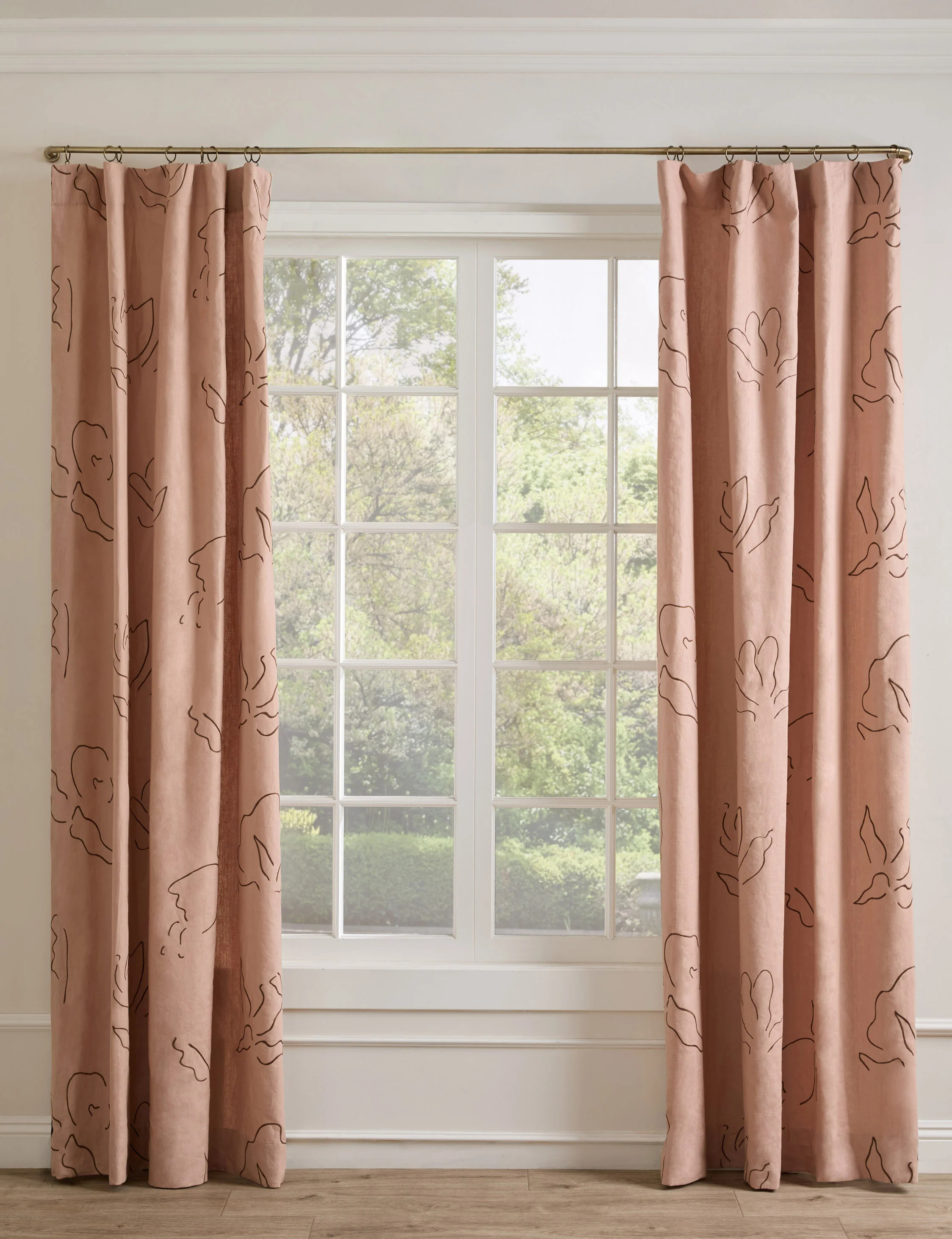 Narsi Embroidered Linen Curtain Panel by Sarah Sherman Samuel | Lulu and Georgia 