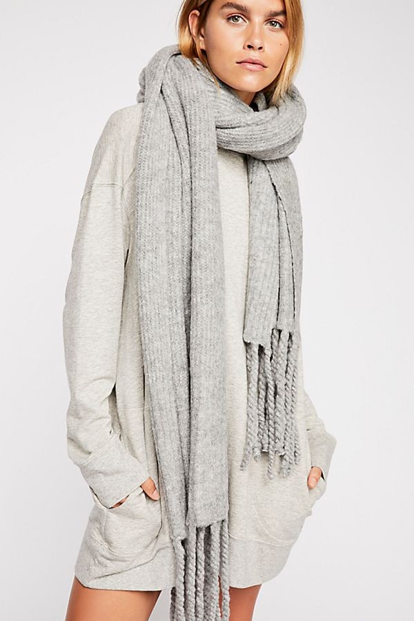 Jaden Ribbed Fringe Blanket Scarf | Free People (Global - UK&FR Excluded)
