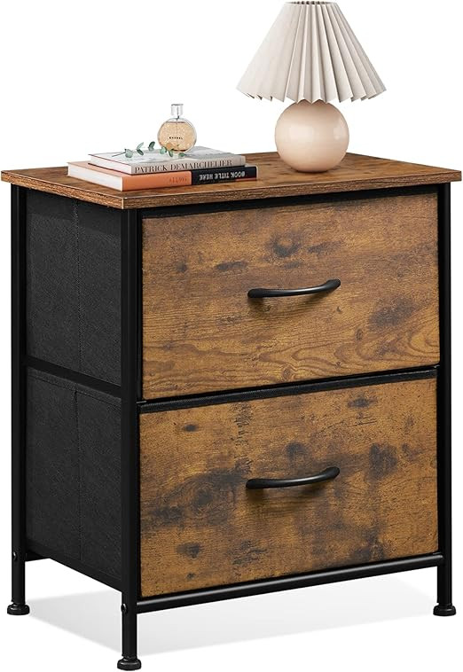 WLIVE Nightstand, 2 Drawer Dresser for Bedroom, Small Dresser with 2 Drawers, Bedside Furniture, ... | Amazon (US)