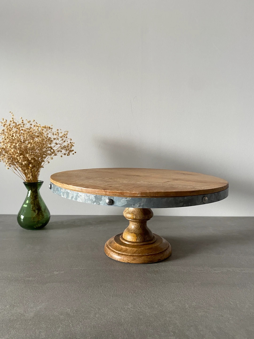 Galvanized Metal & Wood Cake, Pie, Dessert, Cupcake Stand | Etsy (US)