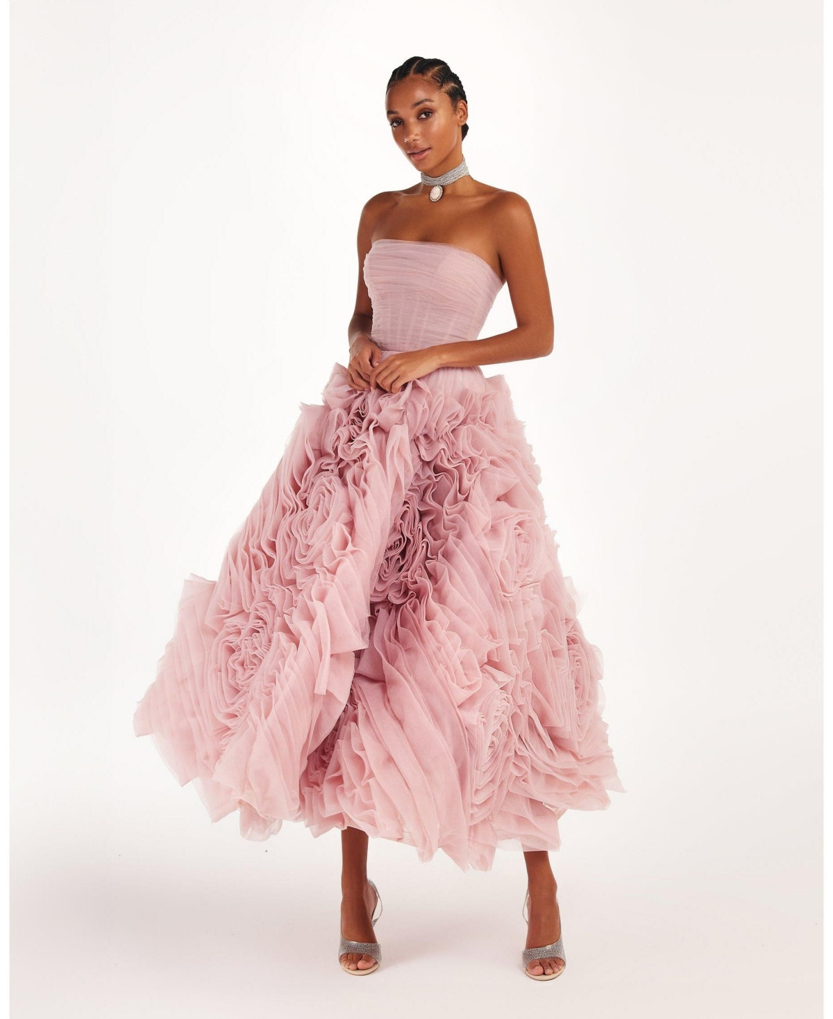 Milla Womens Dramatically Flowered Tulle Dress - Misty rose | Macy's