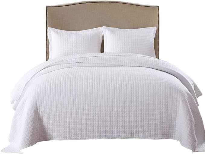 MarCielo 3 Piece 100% White Cotton Quilt Set Lightweight Bedspread Bed Coverlets Comforter Set, T... | Amazon (US)