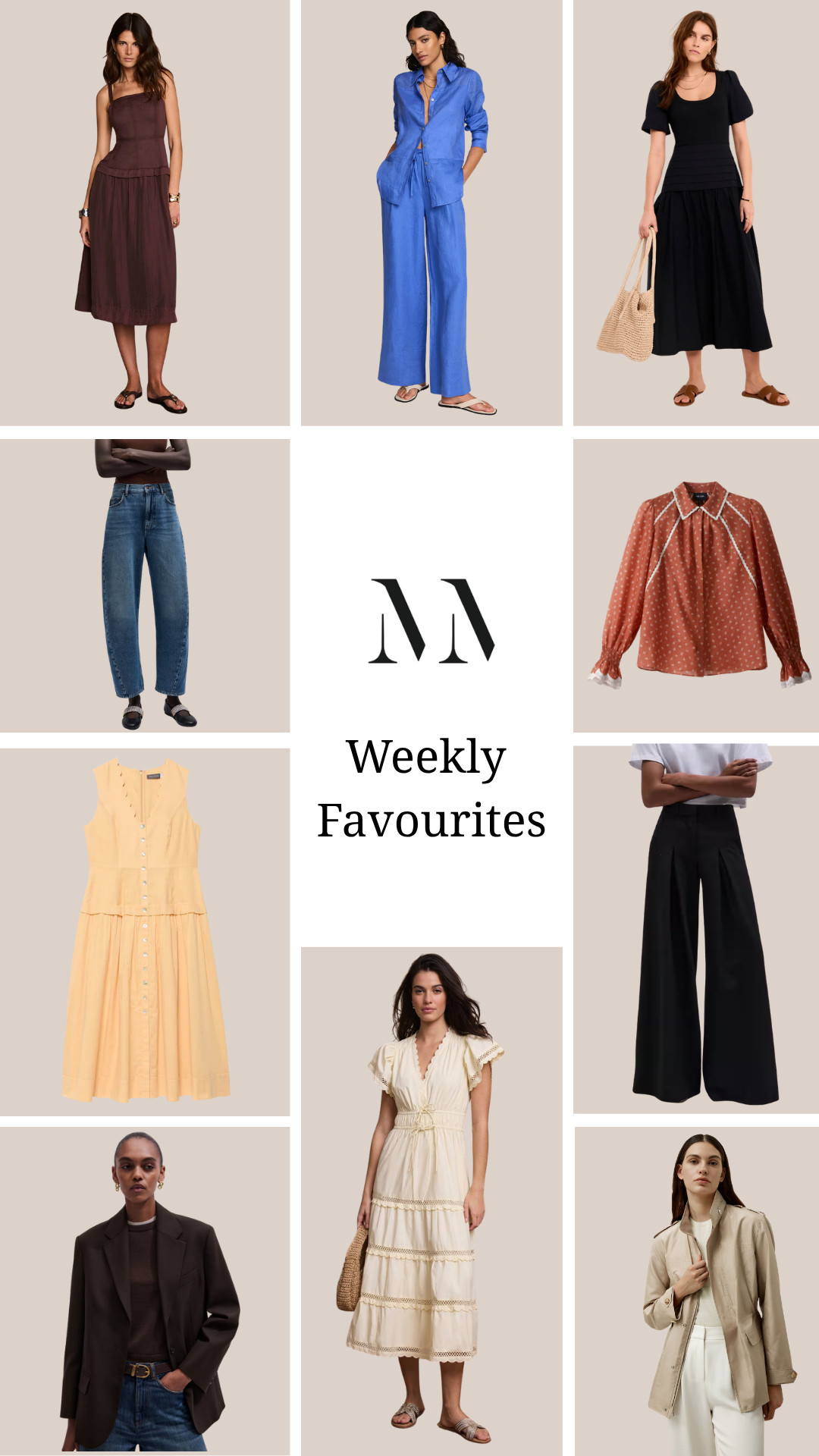This Weeks Favourites Edit
Spring Outfit Inspo, Denim Jeans, Wide Leg Trousers, Summer dress, brown blazer, yellow dress 

 #LTKuk #LTKspring #LTKeurope