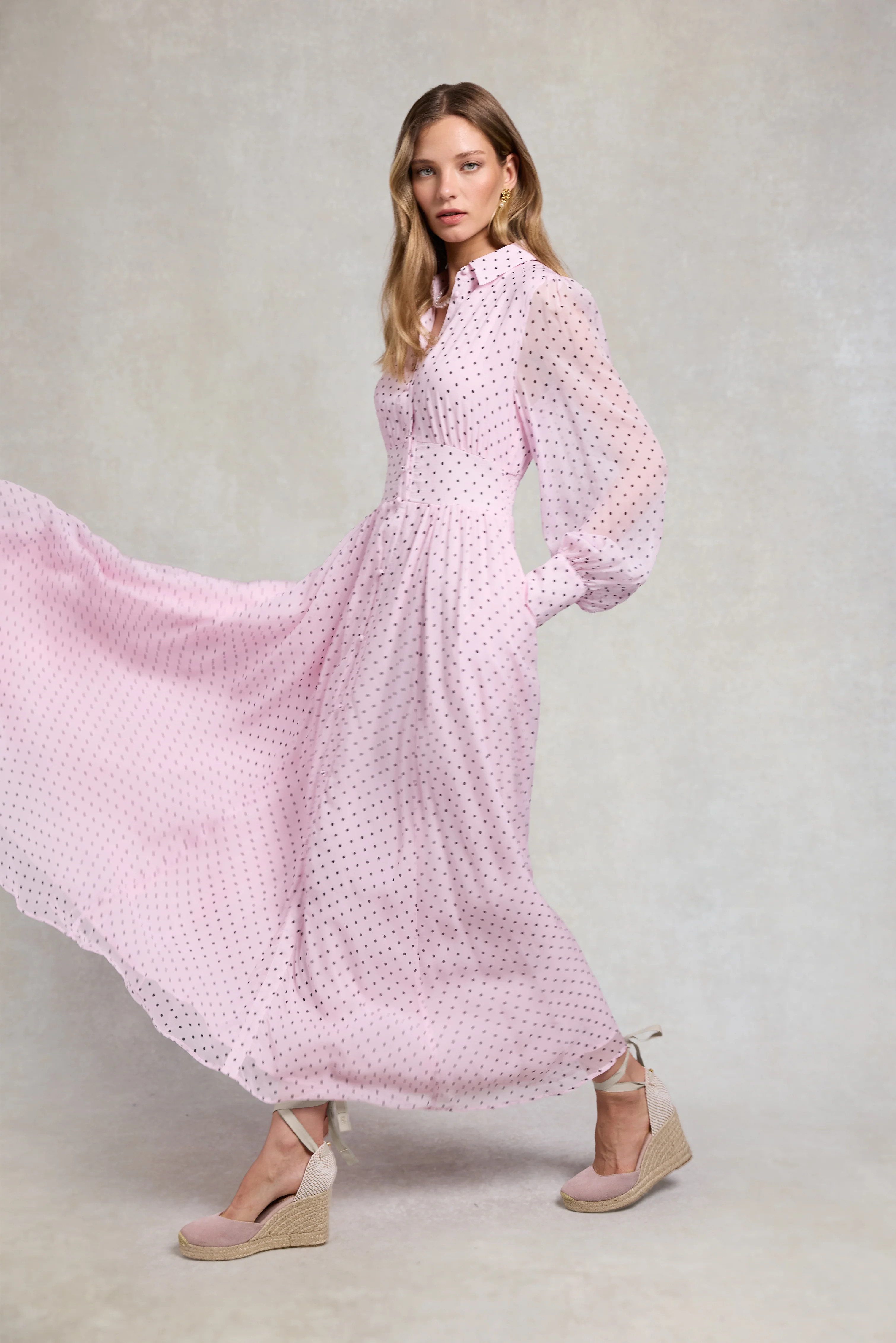 Seville Wedge Espadrille (Blush Pink) | Holland Cooper