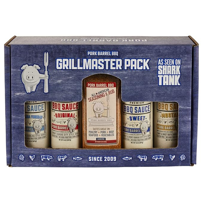Grillmaster BBQ Sauce & Spice Seasoning Gift Pack - Pork Barrel BBQ Sauce Spice Seasoning Rub Gif... | Amazon (US)