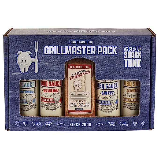 Best Fathers Day Gift for Dad - Grillmaster BBQ Sauce & Spice Seasoning Gift Pack - Pork Barrel B... | Amazon (US)