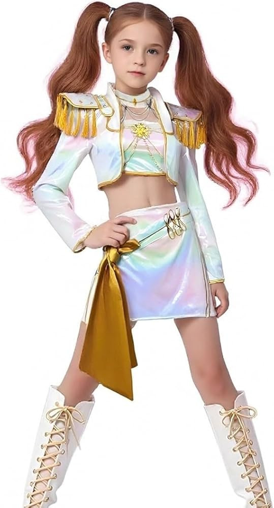 Demon Costume Anime Cosplay Skirt Set for Girls Kids Dance Outfit Set Pop Singers Stage Role Play... | Amazon (US)