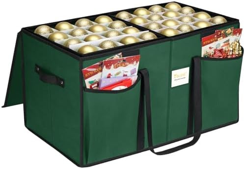 BALEINE Christmas Ornament Storage Box with Dividers, Premium Holiday Ornaments Storage Container... | Amazon (US)