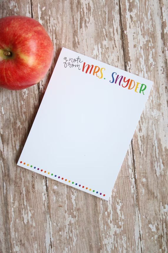 Gifts for Teachers  Personalized Teacher Notepad  Teacher | Etsy | Etsy (US)