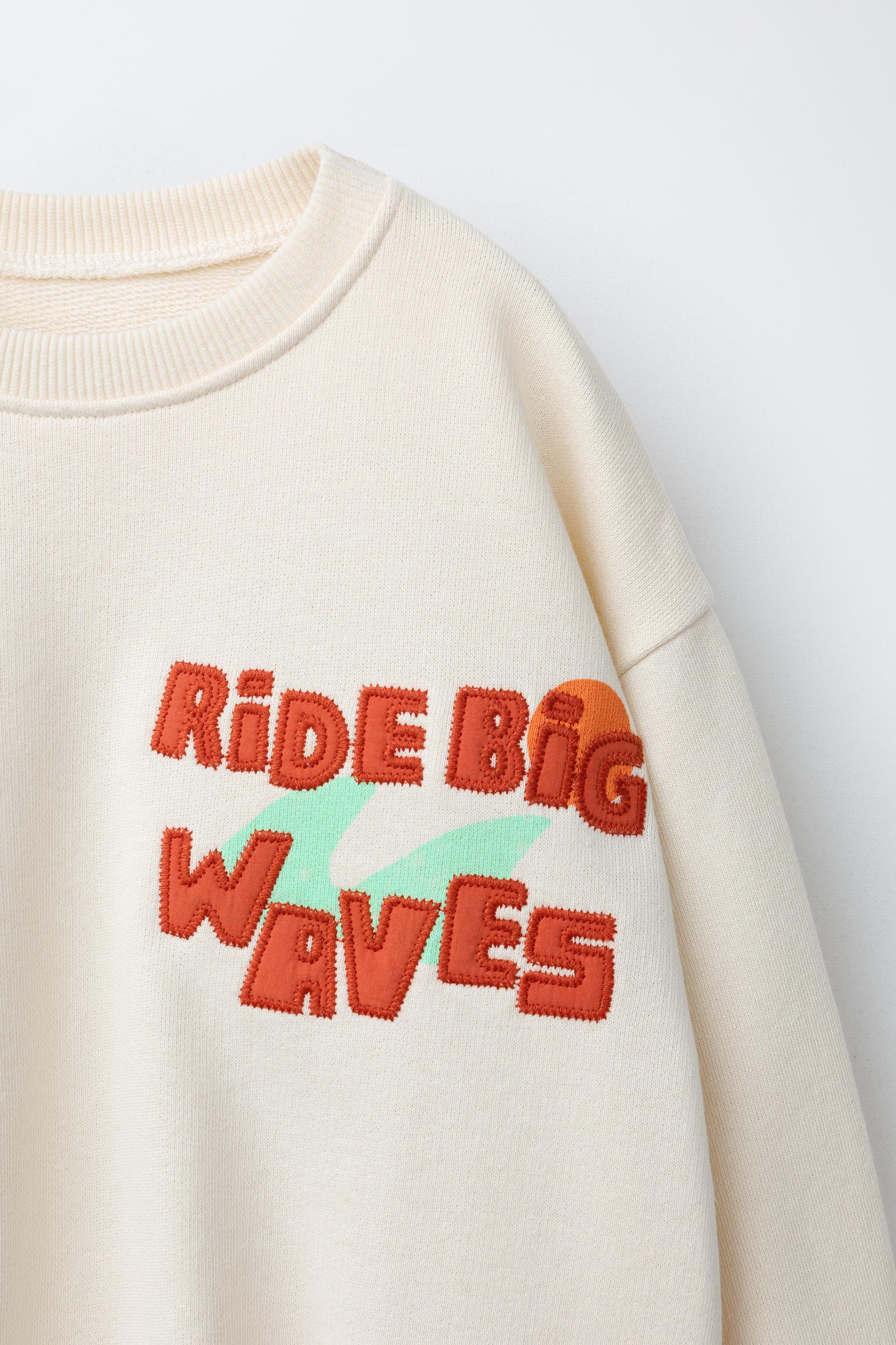 EMBROIDERED SLOGAN SWEATSHIRT | Zara UK