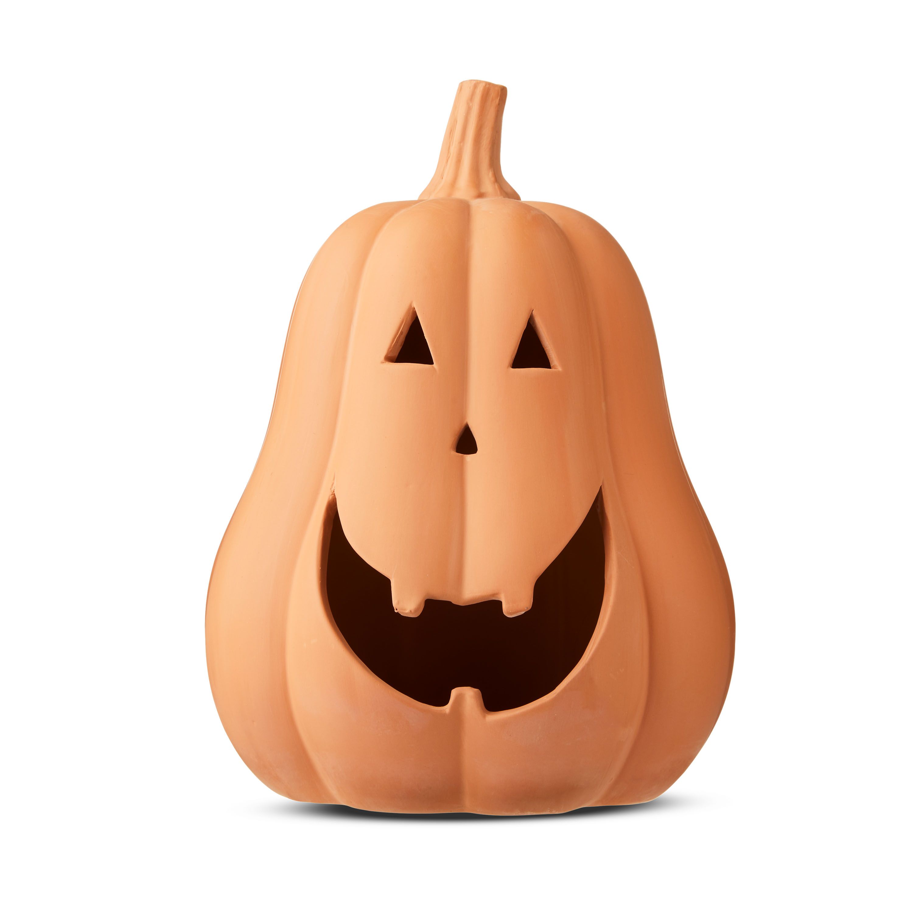 Halloween Brown Clay Pumpkin Outdoor Decoration, 13"H, by Way To Celebrate | Walmart (US)