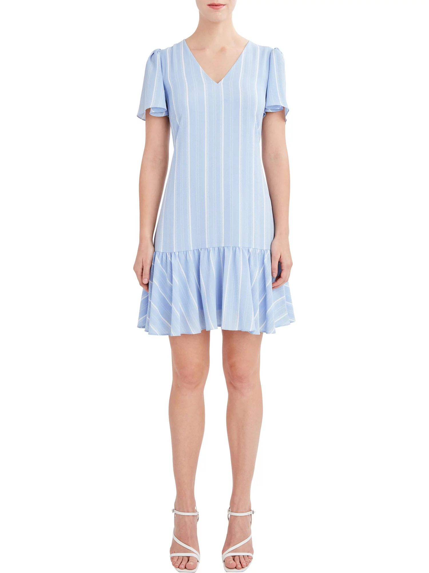 BCBG Paris Women's Short Sleeve Flounce Hem Dress | Walmart (US)
