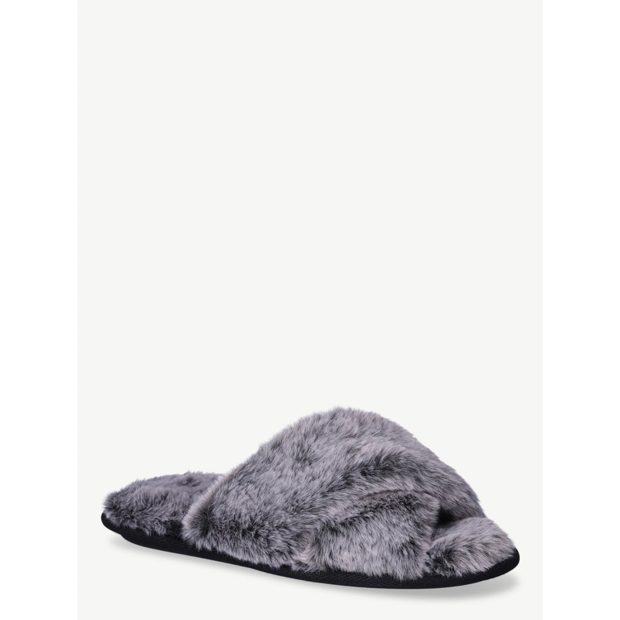 Joyspun Women's Faux Fur X-Band Slippers, Sizes 6-11 | Walmart (US)
