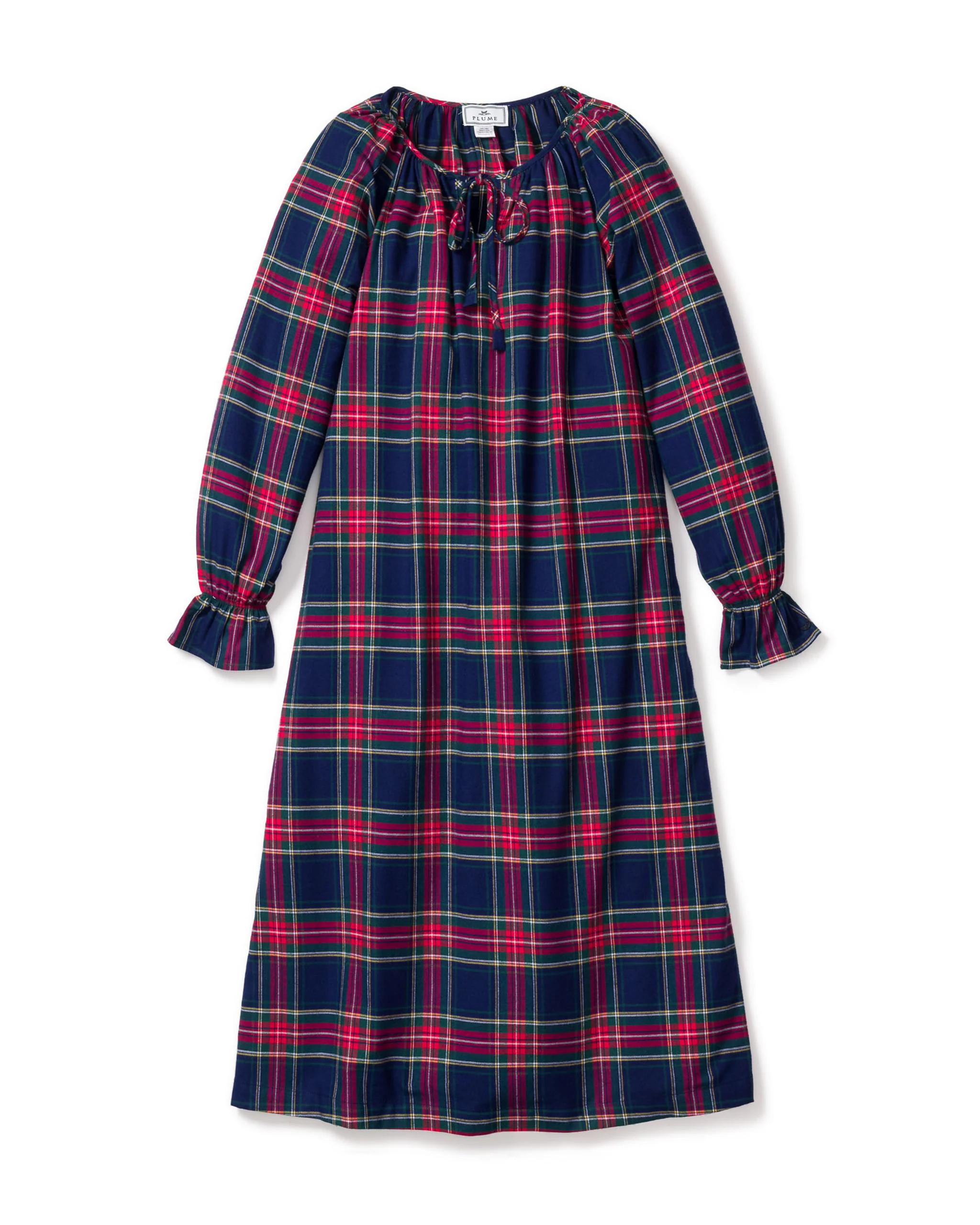 Women's Brushed Cotton Delphine Nightgown in Windsor Tartan | Petite Plume