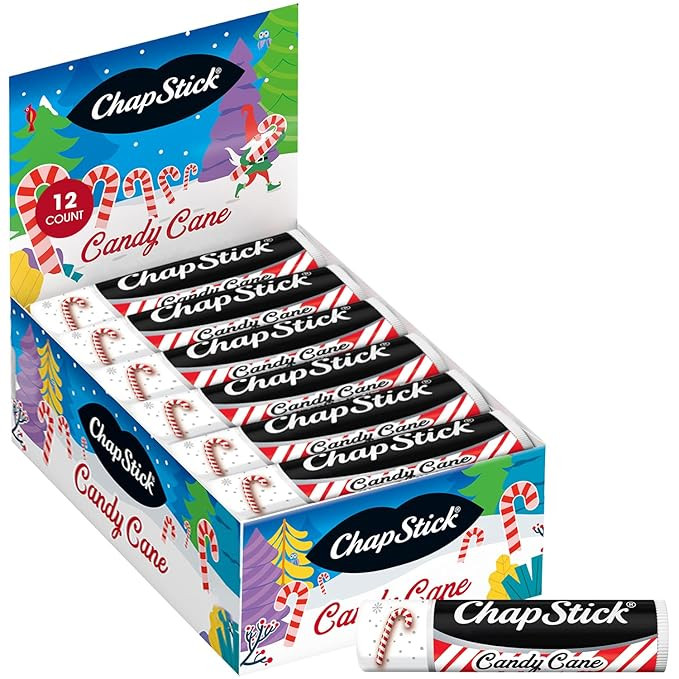 ChapStick Bulk Lip Balm, Candy Cane, 12-Pack – Fresh & Minty Lip Moisturizer, Stocking Stuffer,... | Amazon (US)